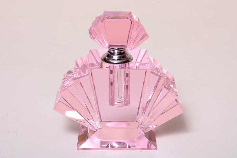 Art Deco Style Pink Crystal Perfume Bottle | Ref. no. S0013 9cm